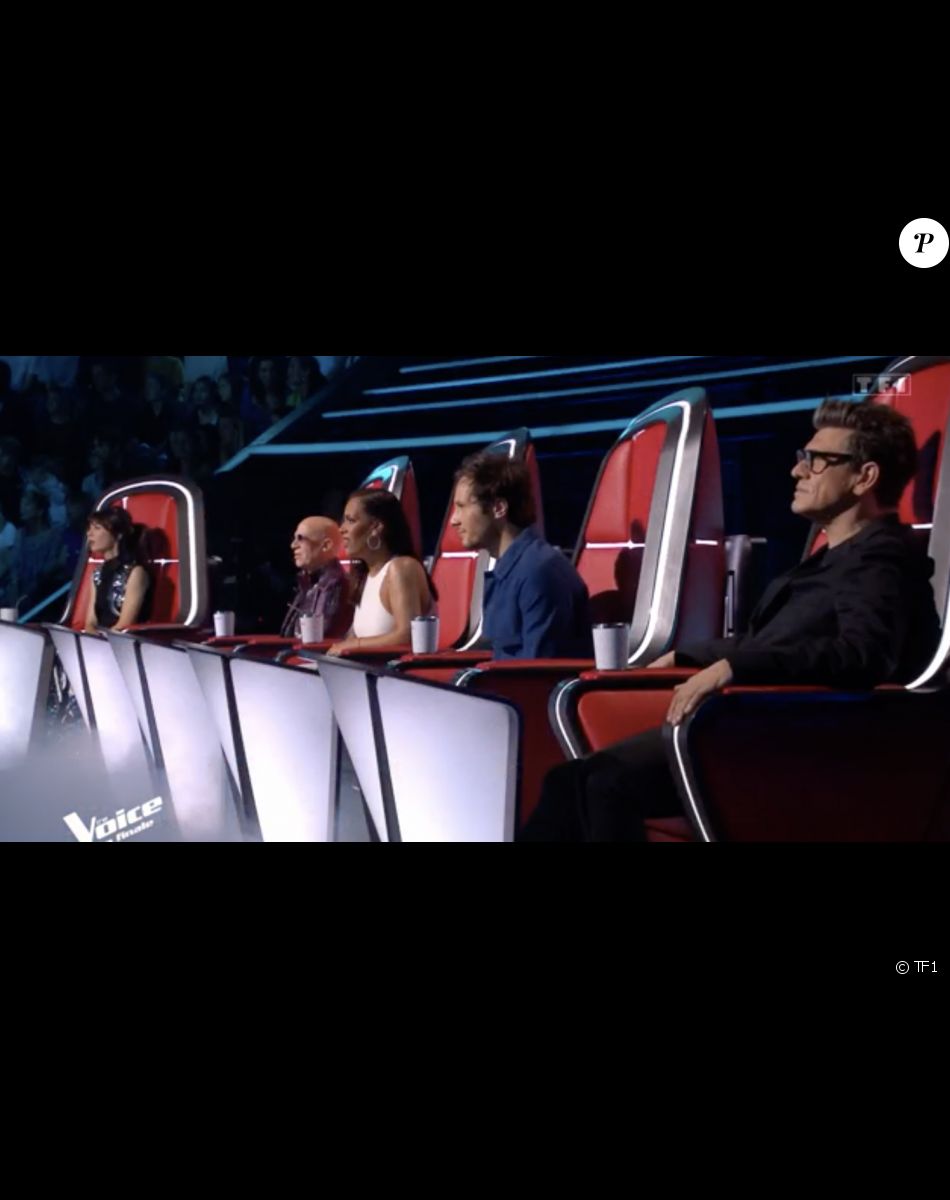 Les coachs Nolwenn Leroy, Florent Pagny, Amel Bent, Vianney et Marc Lavoine lors de la finale de "The Voice" - Émission du 21 mai 2022, TF1