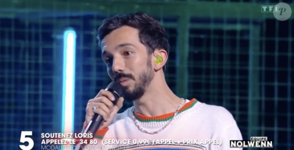 Loris (équipe de Nolwenn Leroy) chante avec Bigflo et Oli lors de la finale de "The Voice" - Émission du 21 mai 2022, TF1