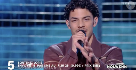 Loris (équipe de Nolwenn Leroy) chante avec Bigflo et Oli lors de la finale de "The Voice" - Émission du 21 mai 2022, TF1