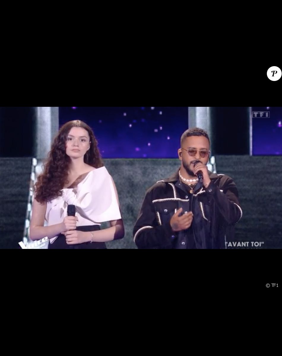 Nour (équipe de Florent Pagny) chante avec Slimane lors de la finale de "The Voice" - Émission du 21 mai 2022, TF1