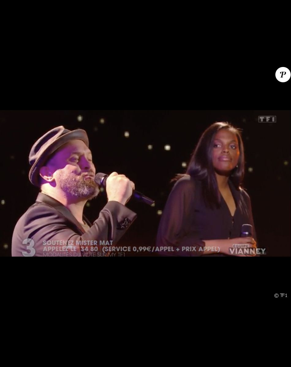 Mister Mat (équipe de Vianney) chante avec Mentissa lors de la finale de "The Voice" - Émission du 21 mai 2022, TF1