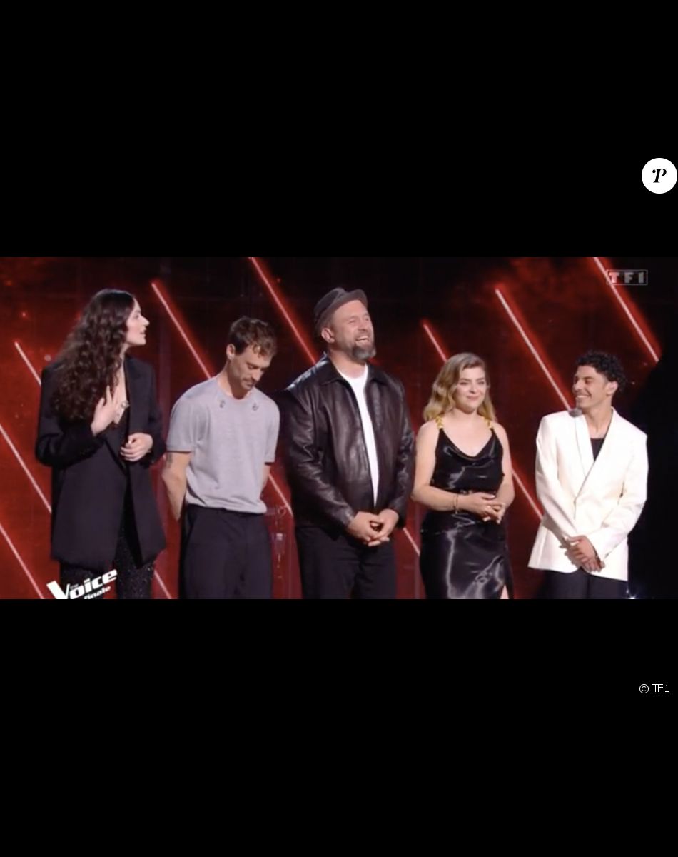 Les cinq finalistes de "The Voice", Nour, Vike, Mister Mat, Caroline Costa et Loris - Émission du 21 mai 2022, TF1