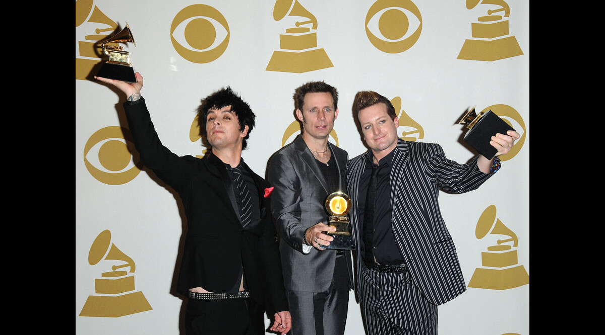 Photo : Green Day gagnant lors des Grammy Awards le 31 janvier 2010