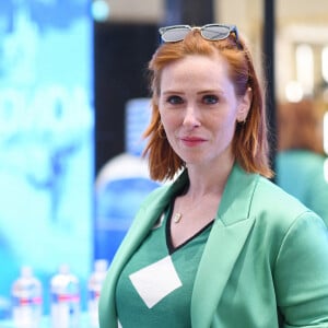 Exclusif - Audrey Fleurot au lancement des nouveaux parfums Moncler dans sa boutique sur l'avenue des Champs-Élysées à Paris,  le 22 avril 2022. © Rachid Bellak/Bestimage