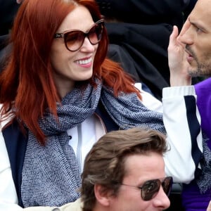 Audrey Fleurot et son compagnon Djibril Glissant dans les tribunes des internationaux de France de Roland-Garros à Paris, le 4 juin 2016. © Moreau - Jacovides / Bestimage