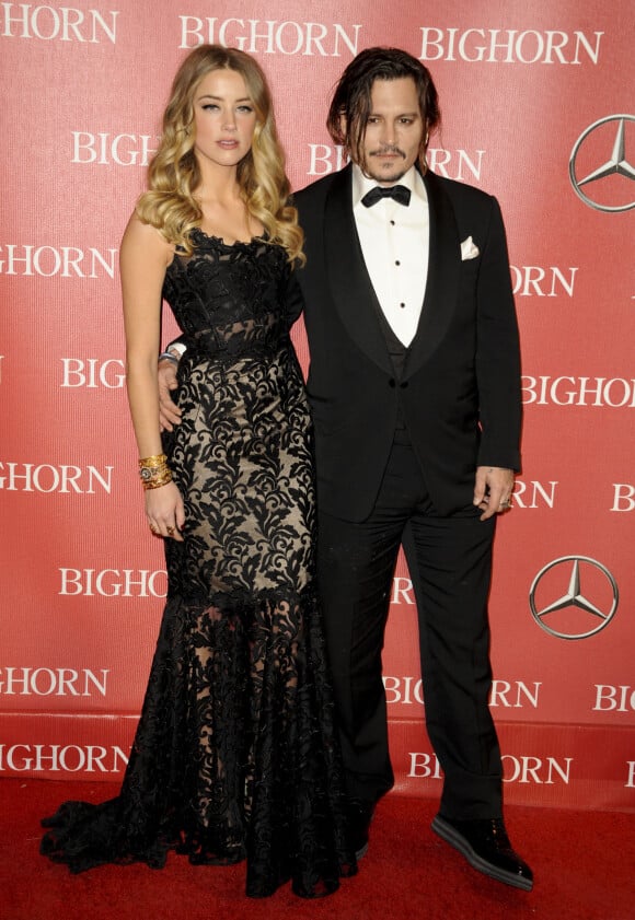 Johnny Depp et Amber Heard - 27e soirée annuelle du Festival du film de Palm Springs au Convention Center.