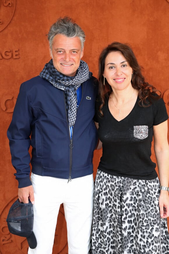 Philippe Dajoux (réalisateur) et Anne Didier - au village (Jour 5) lors des Internationaux de France de Tennis de Roland Garros 2022. Paris, le 26 mai 2022. © Bertrand Rindoff Petroff / Bestimage 