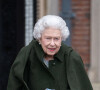 La reine Elisabeth II quitte Sandringham House, qui est la résidence de la reine à Norfolk, après une réception avec des représentants de groupes communautaires locaux pour célébrer le début du Jubilé de platine