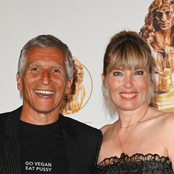 Nagui et sa femme Mélanie Page au photocall de la 33ème cérémonie des Molières aux Folies Bergère à Paris le 30 mai 2022. © Coadic Guirec / Bestimage 