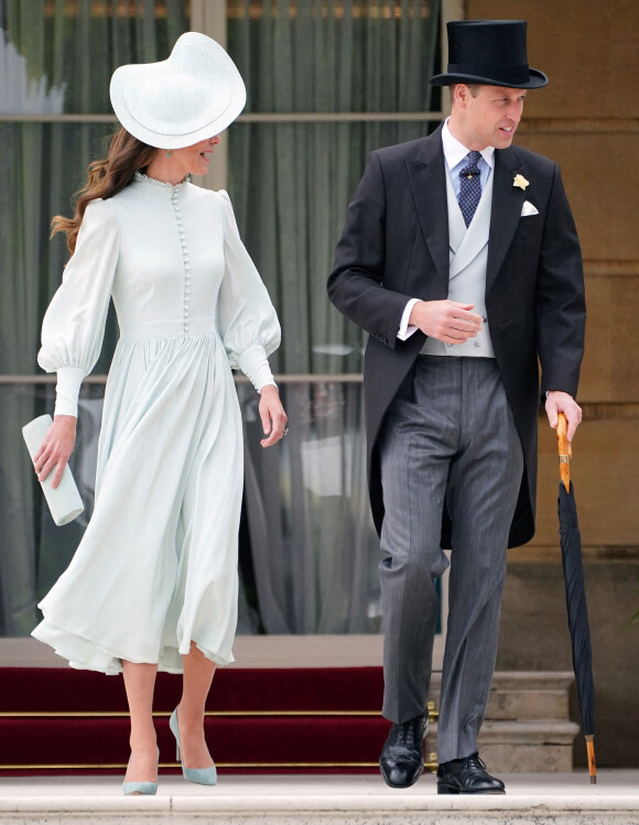 Le prince William, duc de Cambridge, et Catherine (Kate) Middleton, duchesse de Cambridge, lors d'une Royal Garden Party au Buckingham Palace à Londres, Royaume Uni, le 25 mai 2022. 