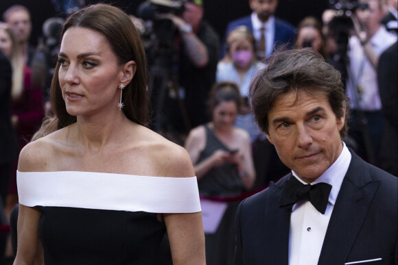 Catherine (Kate) Middleton, duchesse de Cambridge, Tom Cruise à la première du film "Top Gun: Maverick" au cinéma Odeon, Leicester Square à Londres, le 19 mai 2022. 