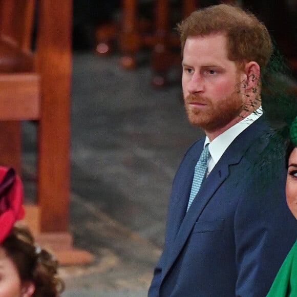 Le prince William, duc de Cambridge, et Catherine (Kate) Middleton, duchesse de Cambridge, Le prince Harry, duc de Sussex, Meghan Markle, duchesse de Sussex - La famille royale d'Angleterre lors de la cérémonie du Commonwealth en l'abbaye de Westminster à Londres le 9 mars 2020. 