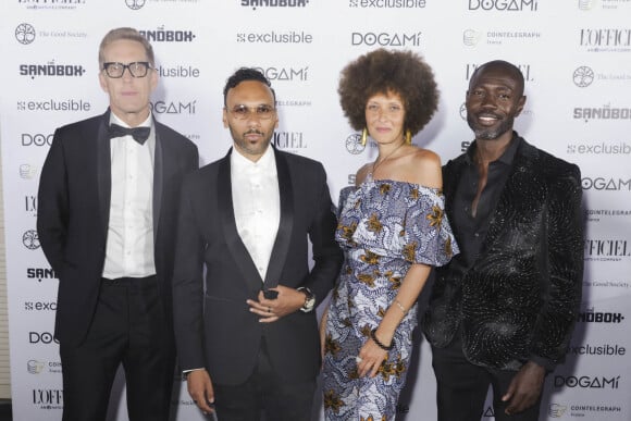 Exclusif - Michael Rainin, Yassine Azzouz, Chrystele Saint Louis Augustin, Rodney Charles - Soirée "Let's Mint the Party" sur la plage de l'hôtel Martinez lors du 75e Festival de Cannes, le 26 mai 2022. © Jack Tribeca / Bestimage