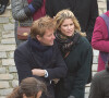 Laurent Delahousse et sa compagne Alice Taglioni lors de la cérémonie d'hommage national à Jean d'Ormesson à l'hôtel des Invalides à Paris le 8 décembre 2017