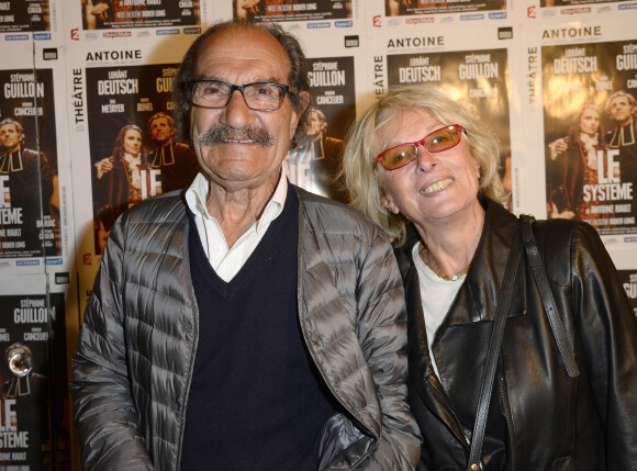 Exclusif - Gérard Hernandez et sa femme Micheline - 100éme de la pièce "Le Systême" au théâtre Antoine à Paris le 21 mai 2015.