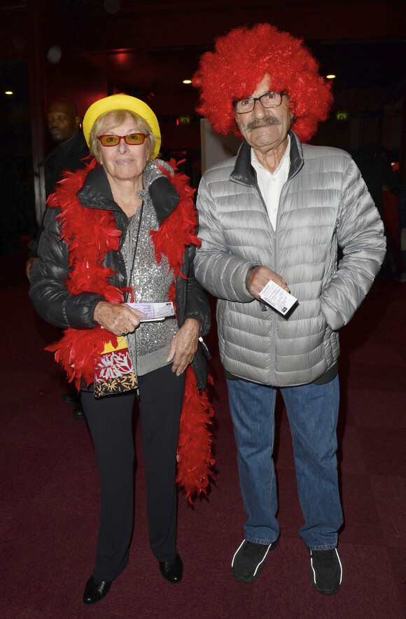 Exclusif - Gérard Hernandez et sa femme Micheline - Patrick Sébastien fête ses 40 ans de scène à l'Olympia à Paris, le 14 novembre 2014.