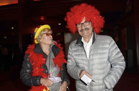 Exclusif - Gérard Hernandez et sa femme Micheline - Patrick Sébastien fête ses 40 ans de scène à l'Olympia à Paris, le 14 novembre 2014.