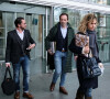 Les avocats de Cédric Jubillar, Alexandre Martin, Jean-Baptiste Alary et Emmanuelle Franck quittant le tribunal de Toulouse le 11 février 2022