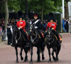 Illustration - Parade militaire "Trooping the Colour" dans le cadre de la célébration du jubilé de platine (70 ans de règne) de la reine Elizabeth II à Londres, le 2 juin 2022. 