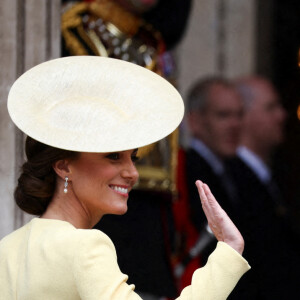 le prince William, duc de Cambridge, Catherine Kate Middleton, duchesse de Cambridge - Les membres de la famille royale et les invités lors de la messe du jubilé, célébrée à la cathédrale Saint-Paul de Londres le 3 juin 2022. 