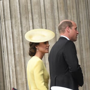 Le prince William, duc de Cambridge, et Catherine (Kate) Middleton, duchesse de Cambridge, - Les membres de la famille royale et les invités lors de la messe du jubilé, célébrée à la cathédrale Saint-Paul de Londres le 3 juin 2022.