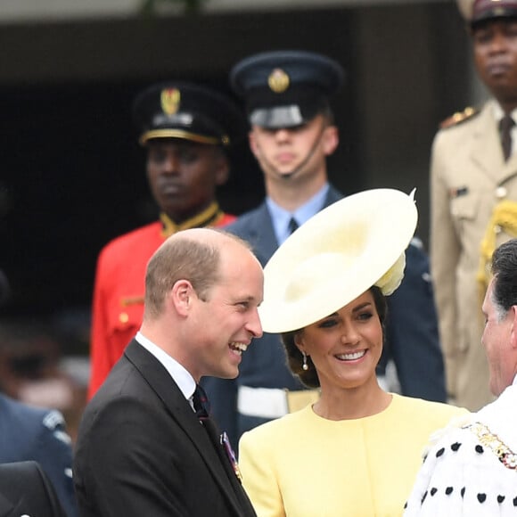 Le prince William, duc de Cambridge, et Catherine (Kate) Middleton, duchesse de Cambridge - Les membres de la famille royale et les invités lors de la messe du jubilé, célébrée à la cathédrale Saint-Paul de Londres le 3 juin 2022.