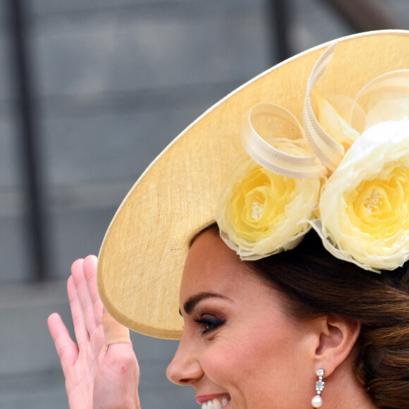 Catherine Kate Middleton, duchesse de Cambridge - Les membres de la famille royale et les invités lors de la messe du jubilé, célébrée à la cathédrale Saint-Paul de Londres le 3 juin 2022. 