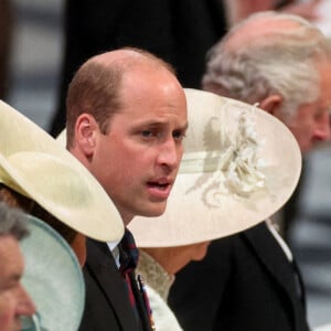 Sir Tim Laurence, Le prince William, duc de Cambridge, et Catherine (Kate) Middleton, duchesse de Cambridge - Les membres de la famille royale et les invités lors de la messe célébrée à la cathédrale Saint-Paul de Londres, dans le cadre du jubilé de platine (70 ans de règne) de la reine Elisabeth II d'Angleterre. Londres, le 3 juin 2022. 