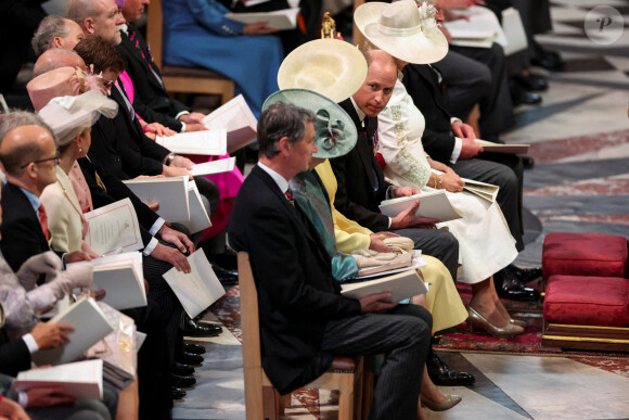 Sir Tim Laurence, Le prince William, duc de Cambridge, et Catherine (Kate) Middleton, duchesse de Cambridge - Les membres de la famille royale et les invités lors de la messe célébrée à la cathédrale Saint-Paul de Londres, dans le cadre du jubilé de platine (70 ans de règne) de la reine Elisabeth II d'Angleterre. Londres, le 3 juin 2022. 