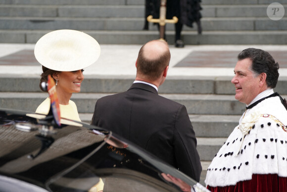 le prince William, duc de Cambridge, Catherine Kate Middleton, duchesse de Cambridge - Les membres de la famille royale et les invités lors de la messe du jubilé, célébrée à la cathédrale Saint-Paul de Londres le 3 juin 2022 