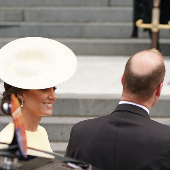 le prince William, duc de Cambridge, Catherine Kate Middleton, duchesse de Cambridge - Les membres de la famille royale et les invités lors de la messe du jubilé, célébrée à la cathédrale Saint-Paul de Londres le 3 juin 2022 