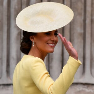 Kate Middleton, duchesse de Cambridge - Les membres de la famille royale et les invités lors de la messe célébrée à la cathédrale Saint-Paul de Londres, dans le cadre du jubilé de platine (70 ans de règne) de la reine Elisabeth II d'Angleterre. 