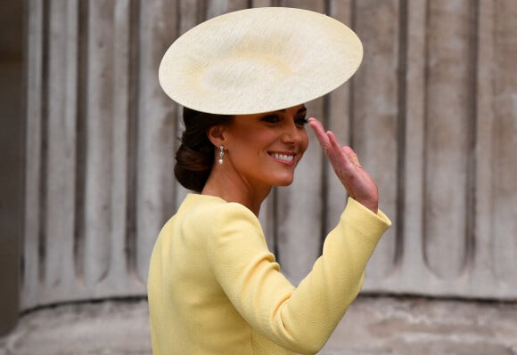 Kate Middleton, duchesse de Cambridge - Les membres de la famille royale et les invités lors de la messe célébrée à la cathédrale Saint-Paul de Londres, dans le cadre du jubilé de platine (70 ans de règne) de la reine Elisabeth II d'Angleterre. 