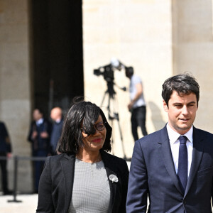 Gabriel Attal et Elisabeth Moreno - Cérémonie d'hommage national à l'Hôtel national des Invalides en hommage à Michel Bouquet. Paris, le 27 avril 2022. © David Nivière / Pool / Bestimage