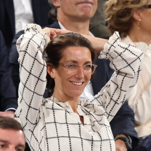 Anne-Claire Coudray et son époux Nicolas Vix en tribune (jour 13) lors des Internationaux de France de Tennis de Roland Garros 2022 à Paris, France, le 3 juin 2022. © Dominique Jacovides/Bestimage