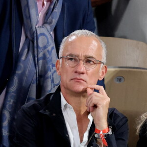 Gilles Bouleau en tribune (jour 13) lors des Internationaux de France de Tennis de Roland Garros 2022 à Paris, France, le 3 juin 2022. © Dominique Jacovides/Bestimage