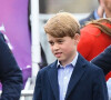 Le prince George - Le duc et la duchesse de Cambridge, et leurs enfants, en visite à Cardiff, à l'occasion du jubilé de platine de la reine d'Angleterre. Le 4 juin 2022