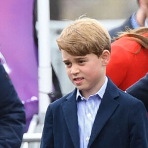 Le prince George - Le duc et la duchesse de Cambridge, et leurs enfants, en visite à Cardiff, à l'occasion du jubilé de platine de la reine d'Angleterre. Le 4 juin 2022