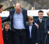 Le prince George - Le duc et la duchesse de Cambridge, et leurs enfants, en visite à Cardiff, à l'occasion du jubilé de platine de la reine d'Angleterre. Le 4 juin 2022