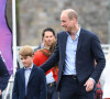 Le prince William, duc Cambridge, et le prince George - Le duc et la duchesse de Cambridge, et leurs enfants, en visite à Cardiff, à l'occasion du jubilé de platine de la reine d'Angleterre.