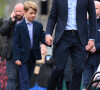 Le prince William, duc Cambridge, et le prince George - Le duc et la duchesse de Cambridge, et leurs enfants, en visite à Cardiff, à l'occasion du jubilé de platine de la reine d'Angleterre. Le 4 juin 2022