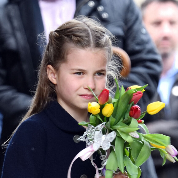 La princesse Charlotte - Le duc et la duchesse de Cambridge, et leurs enfants, en visite à Cardiff, à l'occasion du jubilé de platine de la reine d'Angleterre. Le 4 juin 2022