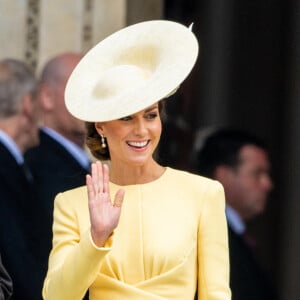 Catherine (Kate) Middleton, duchesse de Cambridge - Les membres de la famille royale et les invités lors de la messe célébrée à la cathédrale Saint-Paul de Londres, dans le cadre du jubilé de platine (70 ans de règne) de la reine Elisabeth II d'Angleterre. Londres, le 3 juin 2022. 