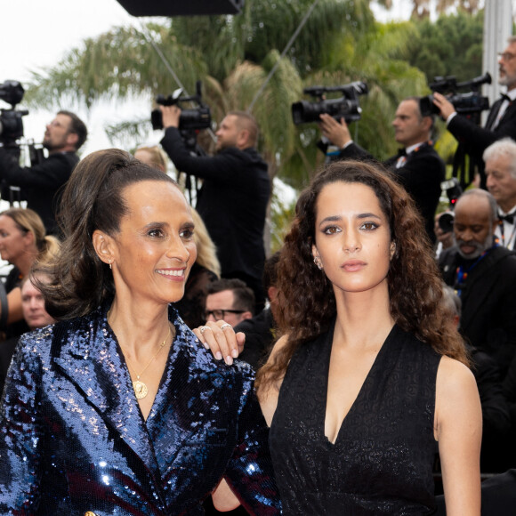 Karine Silla et sa fille Iman Perez - Montée des marches du film " Les Amandiers " lors du 75ème Festival International du Film de Cannes. Le 22 mai 2022 © Olivier Borde / Bestimage