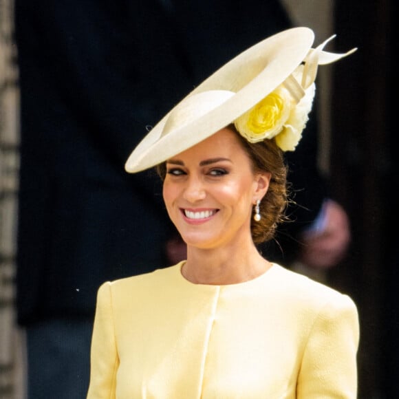 Catherine (Kate) Middleton, duchesse de Cambridge - Les membres de la famille royale et les invités lors de la messe célébrée à la cathédrale Saint-Paul de Londres, dans le cadre du jubilé de platine (70 ans de règne) de la reine Elisabeth II d'Angleterre. Londres, le 3 juin 2022. 