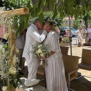 Mariage de Christine Bravo et Stéphane Bachot, en Corse. Photo partagée par un invité du couple sur Instagram.