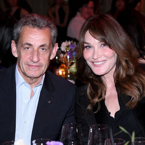 Exclusif - Nicolas Sarkozy et sa femme Carla Bruni-Sarkozy - Dîner des "Femmes Culottées" Etam au Musée de la Monnaie à Paris © Rachid Bellak/Bestimage