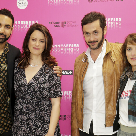 Joakim Latzko, Anne Décis, Emanuele Giorgi, Elodie Varlet - Masterclass à l'Espace Miramar lors du festival Canneseries à Cannes, le 7 avril 2019. © Dylan Meiffret / Nice Matin / Bestimage