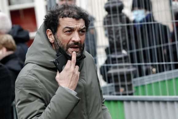 Ramzy Bedia - Obsèques (bénédiction) de Gaspard Ulliel en l'église Saint-Eustache à Paris. Le 27 janvier 2022 © Moriisard / Panoramic / Bestimage 