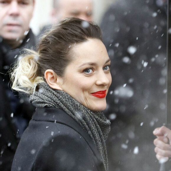 Marion Cotillard - Les célébrités arrivent au deuxième défilé Chanel au Grand Palais lors de la Fashion Week Haute Couture collection printemps/été 2019 de Paris, France, le 22 janvier 2019. © Veeren-CVS/Bestimage 
